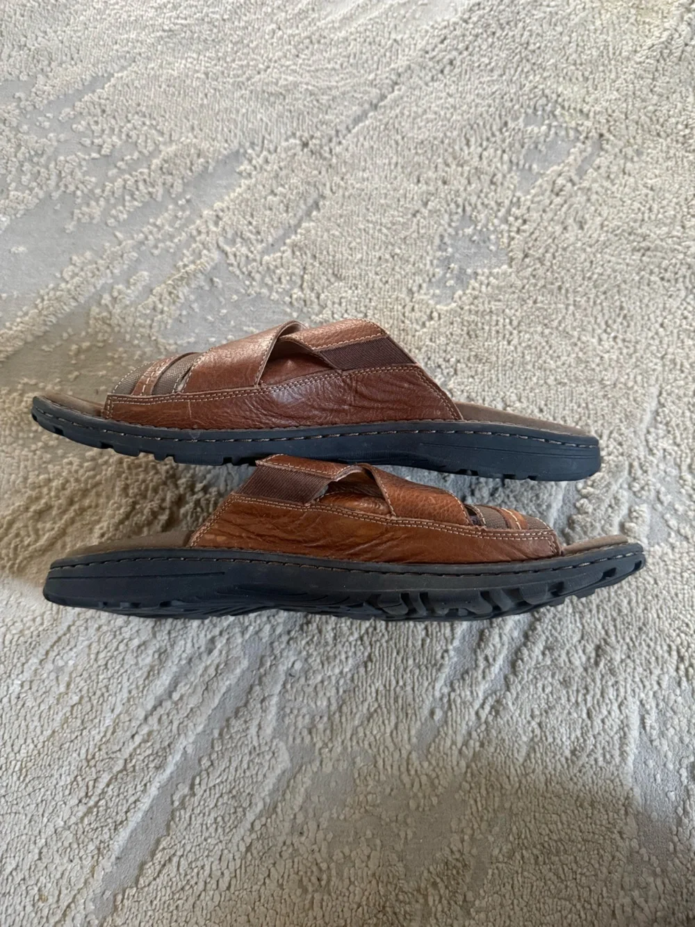 Abeo Brant Brown Leather Sandals straps slip on slides  BM048 12